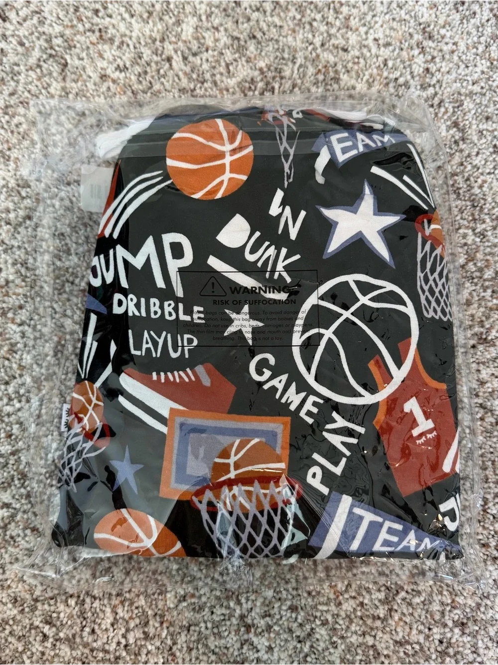 NWT Little Sleepies Black Slam Dunk Standard Crib Sheet Basketball